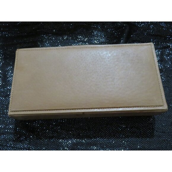 BOGO Nieman Marcus Vintage Leather Jewelry Travel Case with Snap Closure Peach - Picture 7 of 7